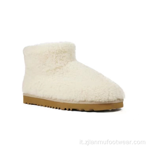 Scarponi da neve peluche bianchi traspiranti